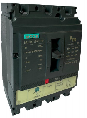 Выключатель автоматический MCCB BA-TM-160L/3P 100А (термомагнитый ТМ ICU:50KA) ELTEC 1200100