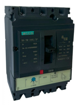 Выключатель автоматический MCCB BA-TM-160L/3P 160А (тепломагнитый ТМ ICU:50KA) ELTEC 1200160