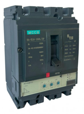 Выключатель автоматический MCCB BA-EL6-160L/3P 100А (электронный Micrologic 2.2 ICU:50KA) ELTEC 1222100