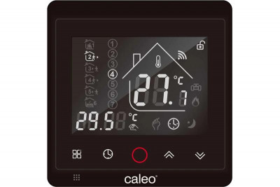 Терморегулятор С936 Wi-Fi black lux встраиваемый цифровой программируемый 3.5кВт CALEO 0К-00000740