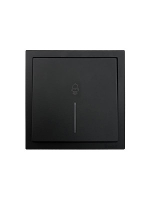 Кнопка звонка с индик. СП ZIMA IP20 безвинт. зажим черн. бархат LEZARD 704-4288-108QC