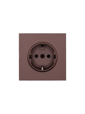 Розетка 1-мест. с защитн.шторк. ПБТ СП ZIMA IP20 10А безвинт. зажим шоколад LEZARD 704-7388-124BQC