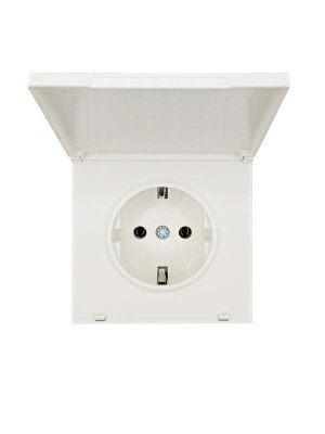 Розетка 1-мест. с/з с крышкой ПБТ СП ZIMA IP20 16А безвинт. зажим слон. кость LEZARD 704-9088-123BQC