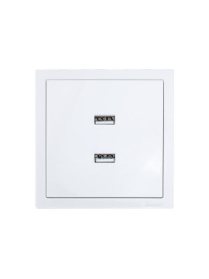 Розетка 2-мест. USB разъем СП ZIMA IP20 бел. LEZARD 704-0288-192