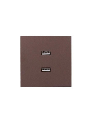 Розетка 2-мест. USB разъем СП ZIMA IP20 шоколад LEZARD 704-7388-192