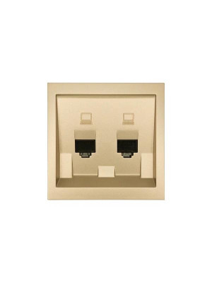 Розетка 2-мест. компьютерная СП ZIMA IP20 зол. LEZARD 704-3688-141