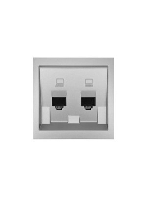 Розетка 2-мест. компьютерная СП ZIMA IP20 сер. матов. LEZARD 704-7488-141