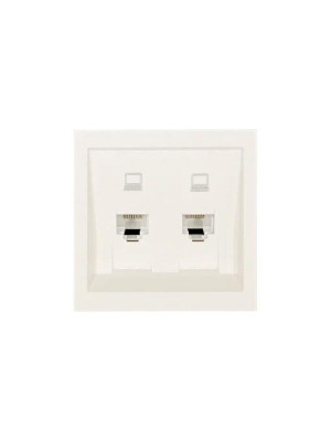 Розетка 2-мест. компьютерная СП ZIMA IP20 слон. кость LEZARD 704-9088-141