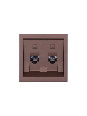 Розетка 2-мест. компьютерная СП ZIMA IP20 шоколад LEZARD 704-7388-141