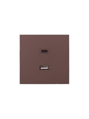 Розетка Type-C+ USB разъем СП ZIMA IP20 шоколад LEZARD 704-7388-192TC