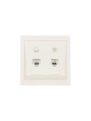 Розетка компьютер+телефон СП ZIMA IP20 слон. кость LEZARD 704-9088-143