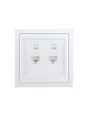 Розетка компьютерная 2-мест. ZIMA IP20 бел. LEZARD 704-0288-141