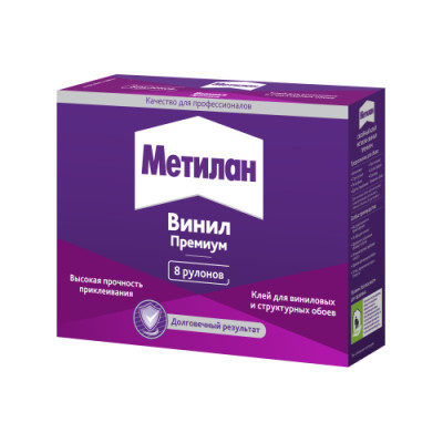 Клей обойный Метилан Винил Премиум без индикатора 200г (горизонтальный формат) Момент Б0023080