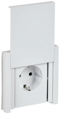 Розетка СП FORTE&PIANO16А IP44 FP219 с заземл. защ. шторки с крышкой безвинт. крепл. бел. IEK FP-R16-16-1-44-K01