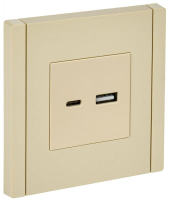 Розетка USB A+C 3.1А FORTE&PIANO FP450 ваниль IEK FP-U22-D31-K10