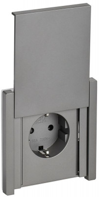 Розетка СП FORTE&PIANO16А IP44 FP519 с заземл. защ. шторки с крышкой безвинт. крепл. сталь IEK FP-R16-16-1-44-K46