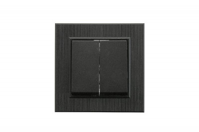 Выключатель 2-клав. Karea LINE STAR чер. Makel 86054003