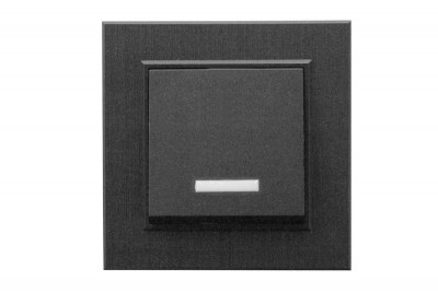 Выключатель 1-клав. с подсветкой Karea LINE STAR чер. Makel 86054021