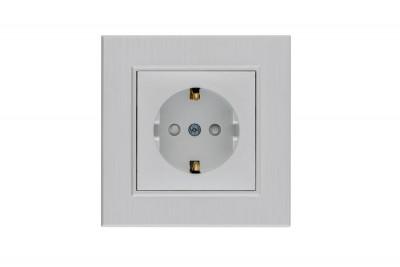 Розетка 1-м Karea LINE STAR с заземл. жемчуж. Makel 86100028