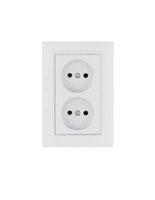 Розетка 2-я Karea RIZZ без заземл. бел. Makel 88001017