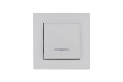 Выключатель 1-клав. с подсветкой Karea RIZZ бел. Makel 88001021