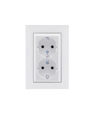Розетка 2-я Karea RIZZ с заземл. бел. Makel 88001082