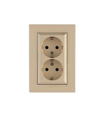 Розетка 2-я Karea RIZZ с заземл. крем Makel 88010082