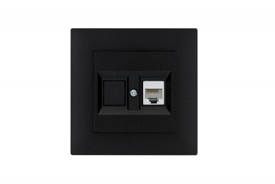 Розетка компьютерная CAT 5+гнездо Karea RIZZ STAR чер. Makel 88054035