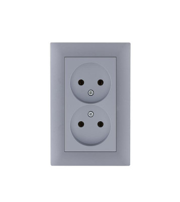 Розетка 2-я Karea RIZZ STAR без заземл. сер. Makel 88065017