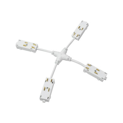 Коннектор электрический трека SMART гибкий Х-образ. бел. DENKIRS 709471