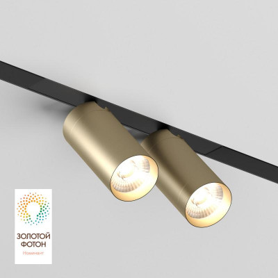 Светильник SMART SPOT DOUBLE 2х9Вт 3000К-6000К DIM акцентный матов. зол. с черн. DENKIRS 694294