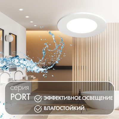 Светильник светодиодный 10Вт GU5.3 IP65 встраив. влагозащ. бел. DENKIRS 696416