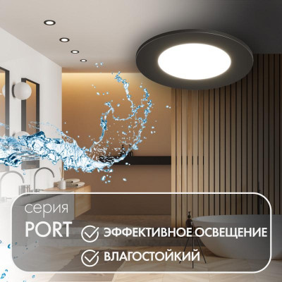 Светильник светодиодный 10Вт GU5.3 IP65 встраив. влагозащ. черн. DENKIRS 696417