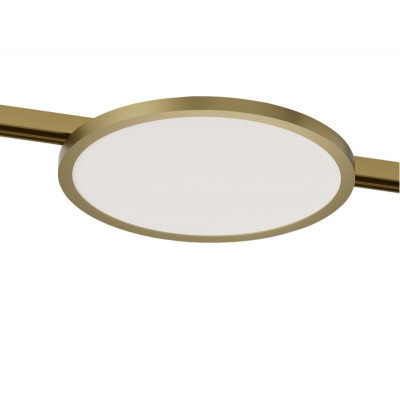 Светильник трековый SHINE FLOW 15Вт 3000К IP20 48В DC 198х27 RA90 со светодиодом алюм. сатинированная латунь DENKIRS 764350