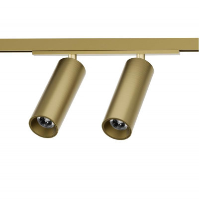 Светильник трековый SHINE SPOT 8Втх2 3000К IP20 48В DC 35х100 RA90 со светодиодом алюм. сатинированная латунь DENKIRS 764334