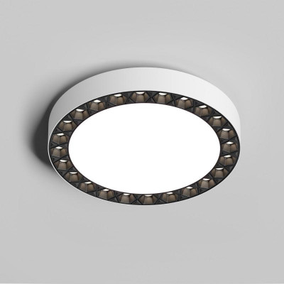 Светильник DUAL 18+18Вт 4000К IP20 d212мм LED накладной алюм./акрил бел./черн. DENKIRS 723078