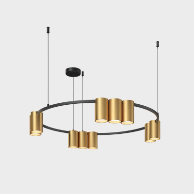 Светильник ORBIT 15Вт 10xGU10 IP20 LED подвесной алюм. черн.+сатинированное зол. DENKIRS 764325