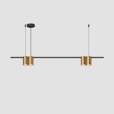 Светильник ORBIT 15Вт 4xGU10 IP20 LED подвесной алюм. черн.+сатинированное зол. DENKIRS 764321