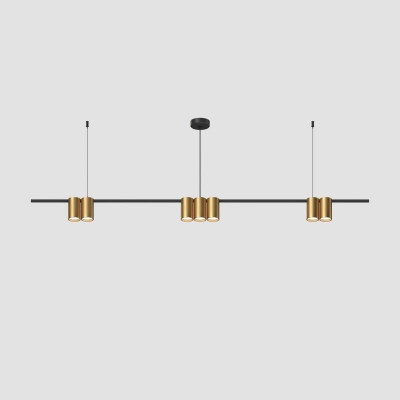 Светильник ORBIT 15Вт 7xGU10 IP20 LED подвесной алюм. черн.+сатинированное зол. DENKIRS 764323