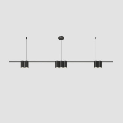 Светильник ORBIT 15Вт 7xGU10 IP20 LED подвесной алюм. матов. черн. DENKIRS 764322