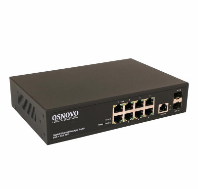 Коммутатор управляемый (L2+) SW-70802/L2 Gigabit Ethernet на 10 портов OSNOVO 13814