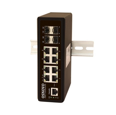 Коммутатор промышленный управляемый (L2+) SW-70804/IL Gigabit Ethernet на 8 GE Rj45 + 4 OSNOVO 13349