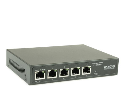 Коммутатор PoE 2.5G SW-5D-1(60Вт) Ethernet на 5 RJ45 портов OSNOVO 14344
