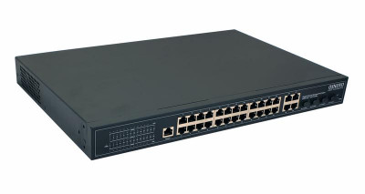 Коммутатор управляемый L2+ PoE SW-8244/L(400Вт) Gigabit Ethernet на 24 RJ45 PoE + 4хGE Combo Uplink порта OSNOVO 13258