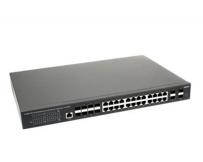 Коммутатор управляемый L3 PoE SW-32G4X-3L Gigabit Ethernet на 16хGE RJ-45 c PoE + 8хGE Combo (RJ-45 + SFP) + 4х1G/10G SFP+ OSNOVO 14169