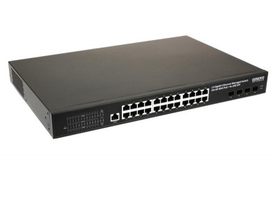 Коммутатор промышленный управляемый L3 PoE SW-24G4X-1L-I на 24хGE RJ-45 c PoE + 4х10G SFP+ порта OSNOVO 14412