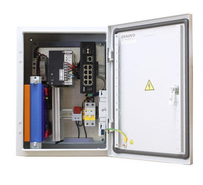 Коммутатор уличный OS-34TB1(SW-60812/I) с термостабил. и резерв. питанием на базе уличн. станции OSNOVO OS-34TB1 OSNOVO 13589