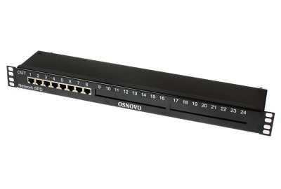 Устройство грозозащиты SP-IP8/1000R для локал. вычислит. сети (скорость до 1000Мбит/с) на 8 портов OSNOVO 14321
