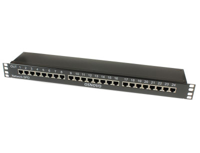 Устройство грозозащиты SP-IP24/100R для локал. вычислит. сети (скорость до 100Мбит/с) на 24 порта OSNOVO 14279
