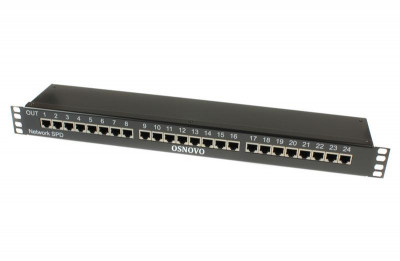 Устройство грозозащиты SP-IP24/1000R для локал. вычислит. сети (скорость до 1000Мбит/с) на 24 порта OSNOVO 14278